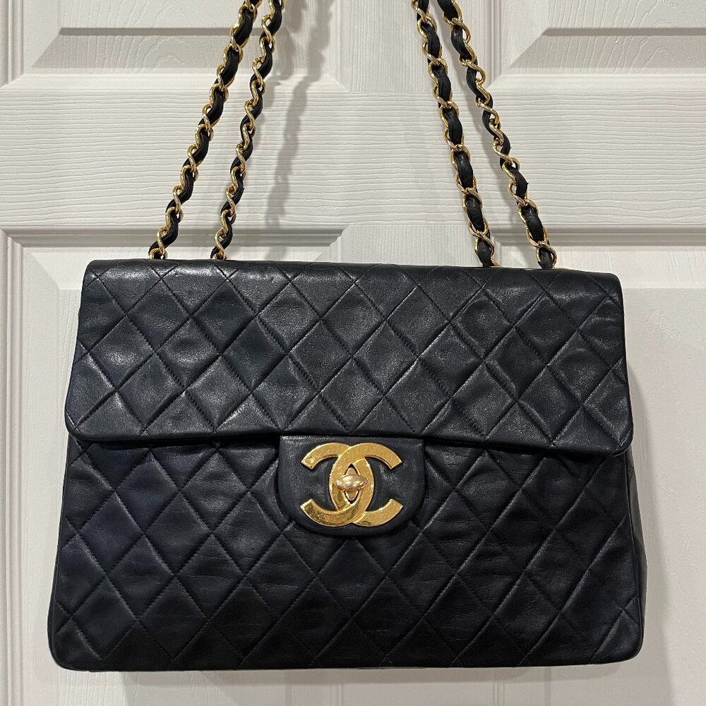 Yes, it is REAL! Chanel Maxi Jumbo XL Flap Purse 14K GOLD